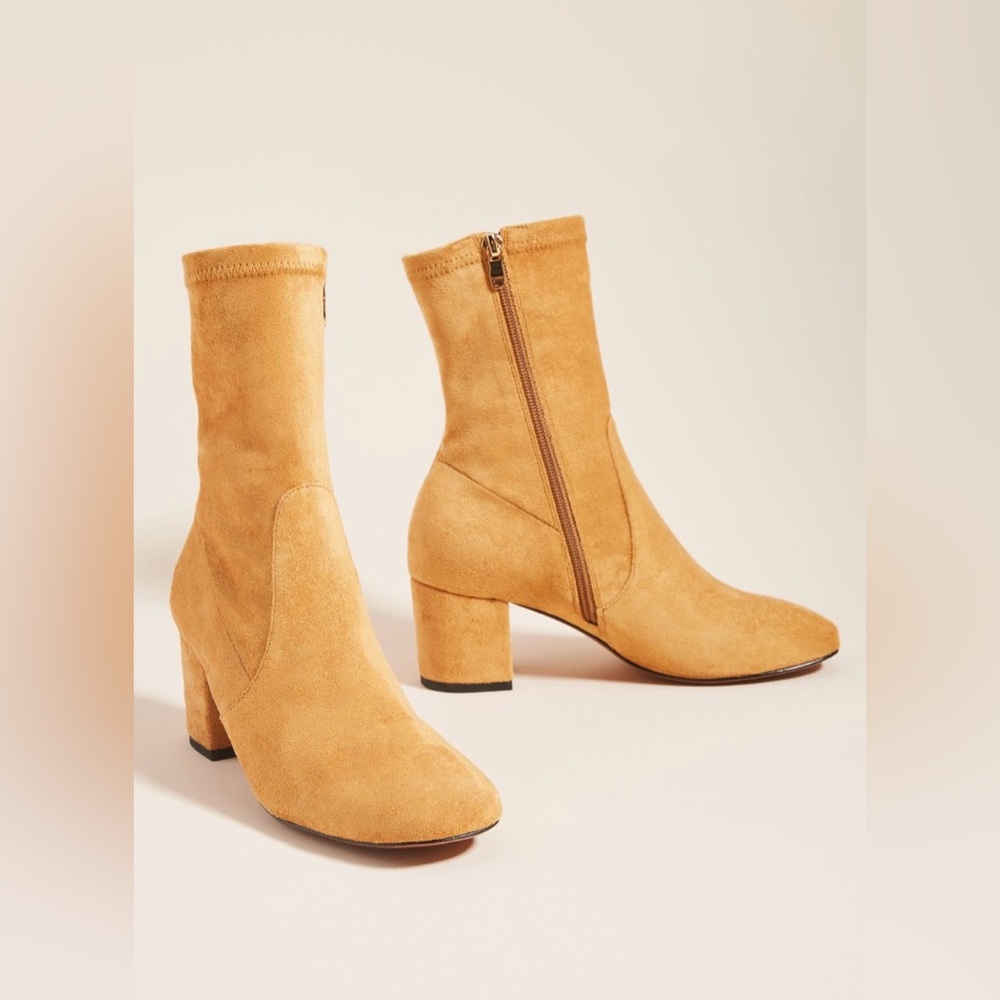 Anthropologie Silent D Careful Stretch Boots in Honey